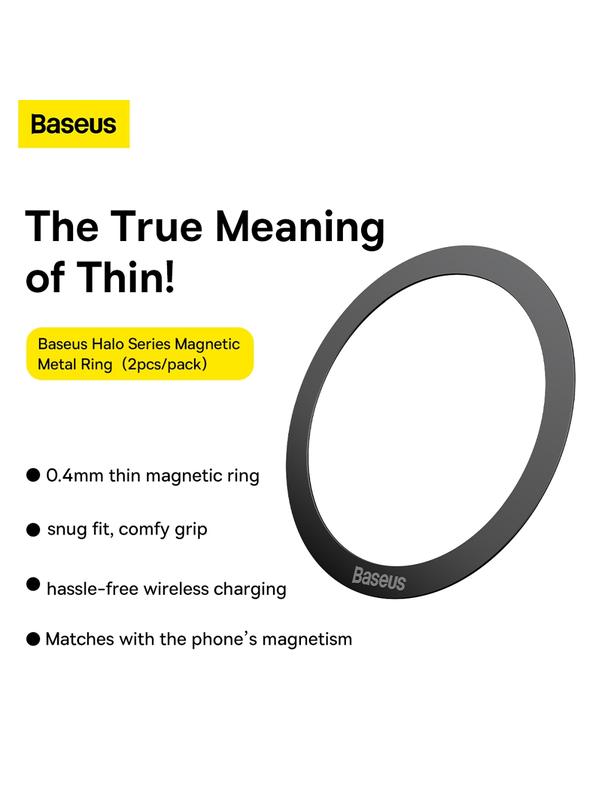 BASEUS blaszki uniwersalne kompatybilne z MagSafe PCCH000001 2 sztuki czarne