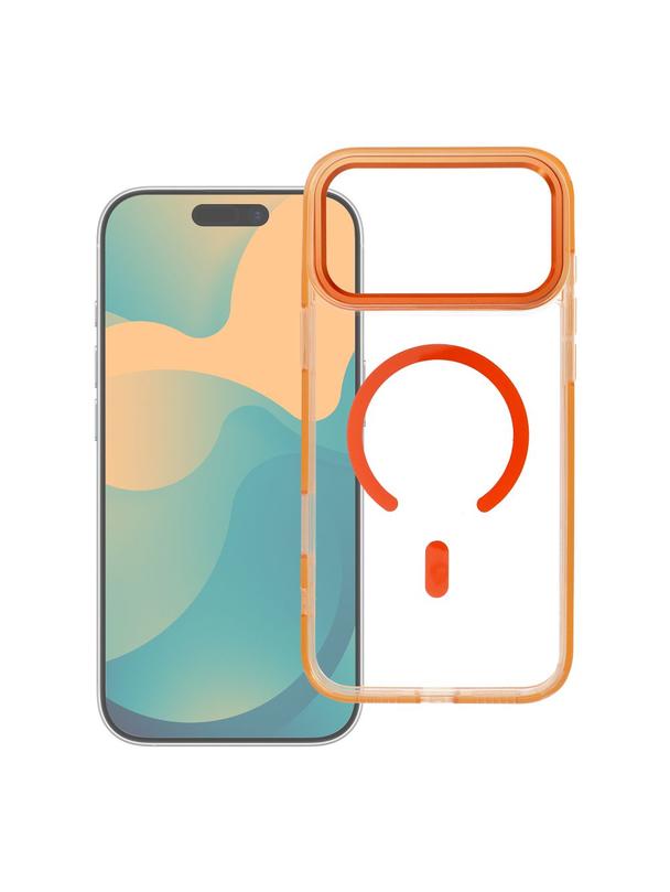 Futerał FRAME CLEAR HYBRID MAG COVER kompatybilny z MagSafe do IPHONE 17 Pro pomarańczowy