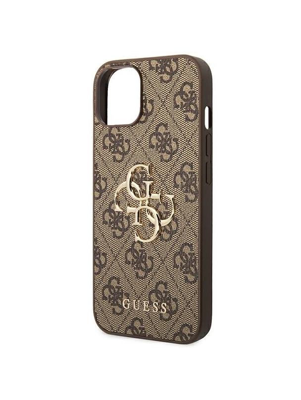 GUESS futerał do IPHONE 13 / 14 / 15 GUHCP14S4GMGBR (4G Big Metal Logo) brązowy