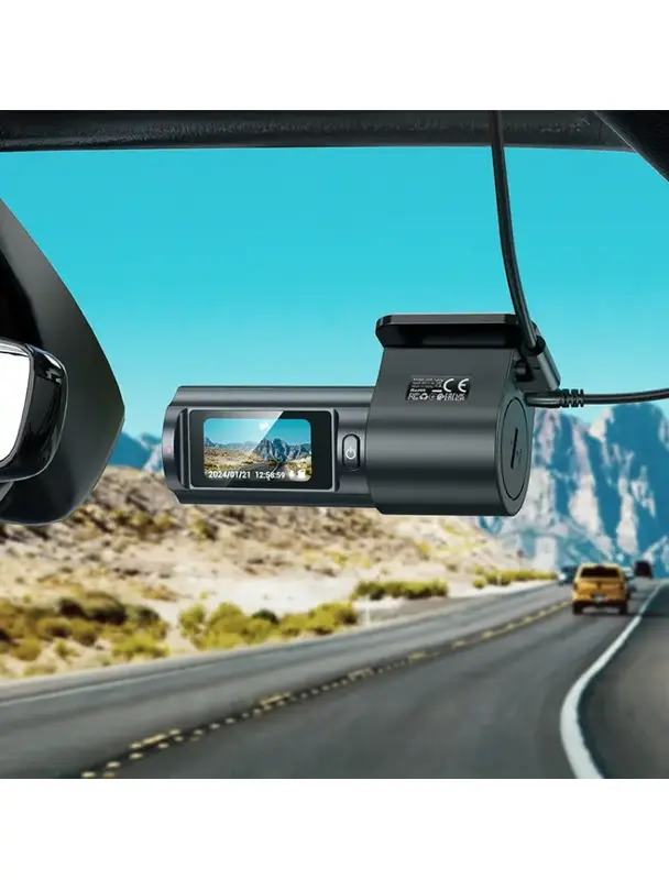 Kamera samochodowa Hoco z wyświetlaczem 1,47" 2K + kamera tylna 720P/25fps DV8 czarna