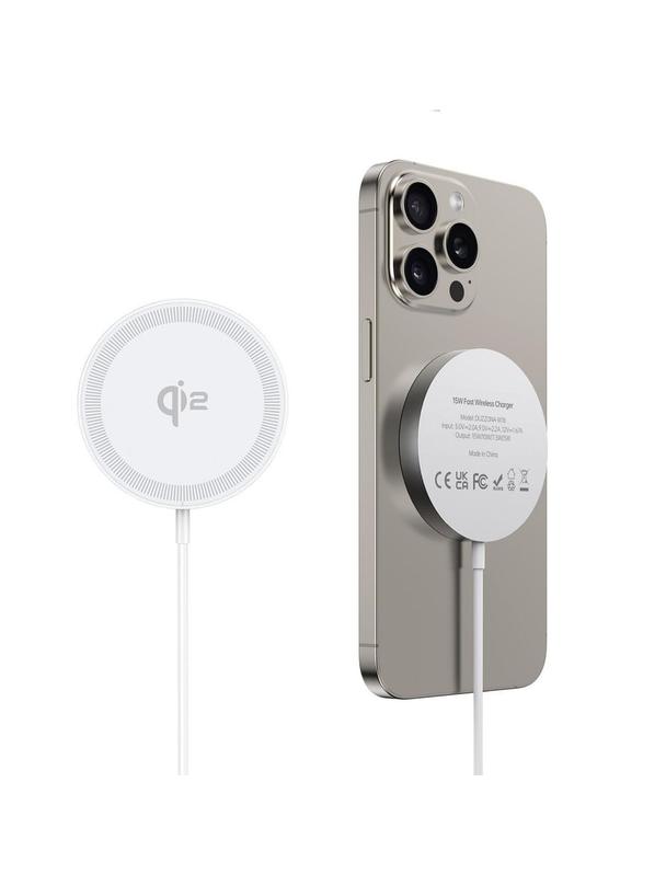 DUZZONA W18 - ładowarka indukcyjna kompatybilna z MagSafe 15W i ładowaniem Qi2 biała