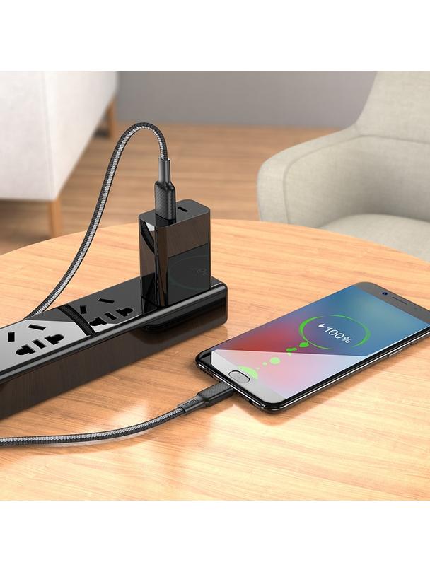 Kabel USB A do Micro USB Hoco 2,4A 1 m X69 czarno biały