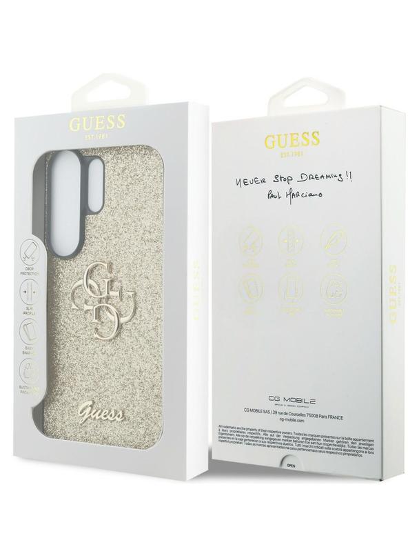 GUESS futerał do SAMSUNG S26 Ultra GUHCS26LHG4SGD (Fixed Glitter 4G Big Metal Logo) złoty