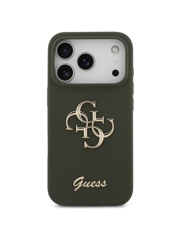 GUESS futerał do IPHONE 17 Pro GUHCP17LSC4GSMA (Silicone W/ Big 4G Script) khaki