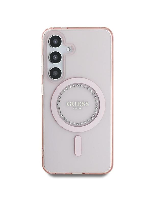 GUESS futerał do SAMSUNG S25 GUHMS25SPFTDTEP (Magnetic IML Rhinestones) różowy
