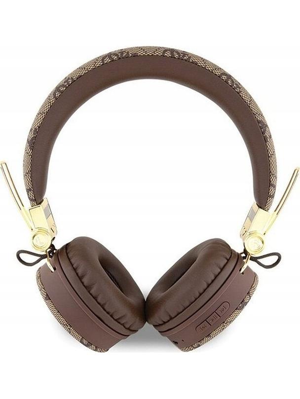 Słuchawki bezprzewodowe nauszne Guess Metal Logo GUBH704GEMW brązowe