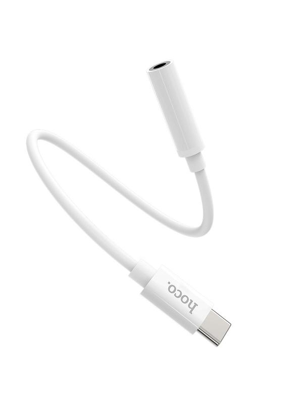 Adapter AUX USB C do Jack 3,5 mm Hoco LS30 biały