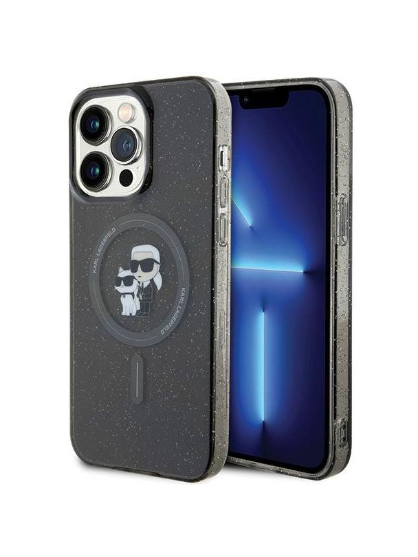 KARL LAGERFELD futerał do IPHONE 15 Pro Max KLHMP15XHGKCNOK (Glitter + MAG) czarny