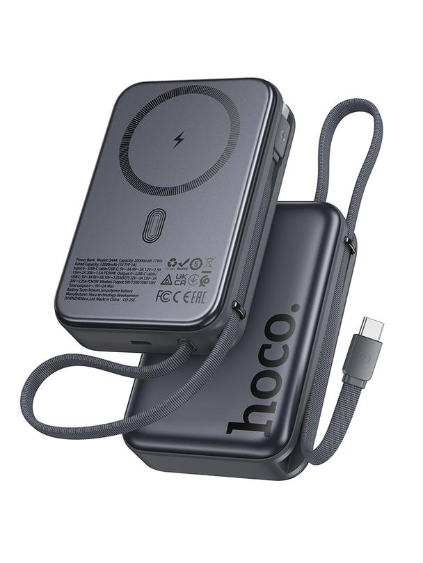 Powerbank Hoco 20000 mAh zgodny z MagSafe QC PD 45W Q44A czarny