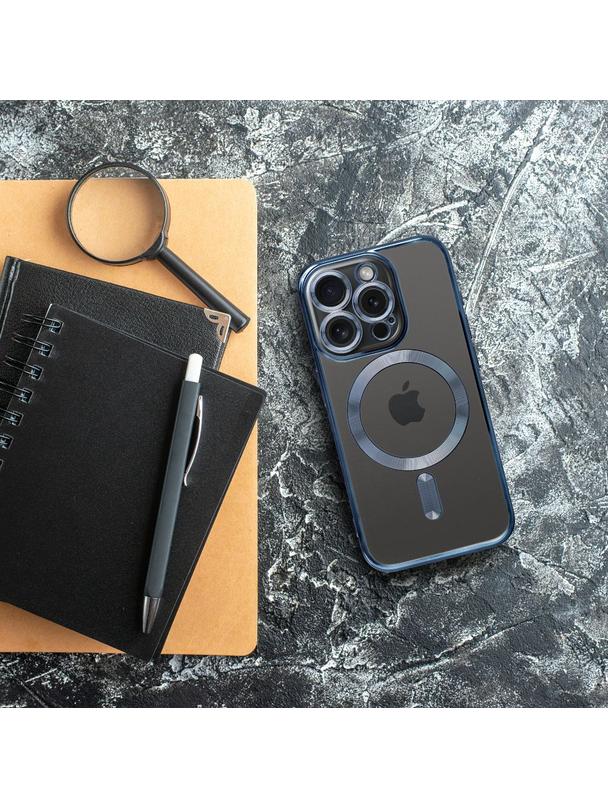 Futerał ELECTRO MAG COVER kompatybilny z MagSafe do IPHONE 15 Pro tytanowy niebieski