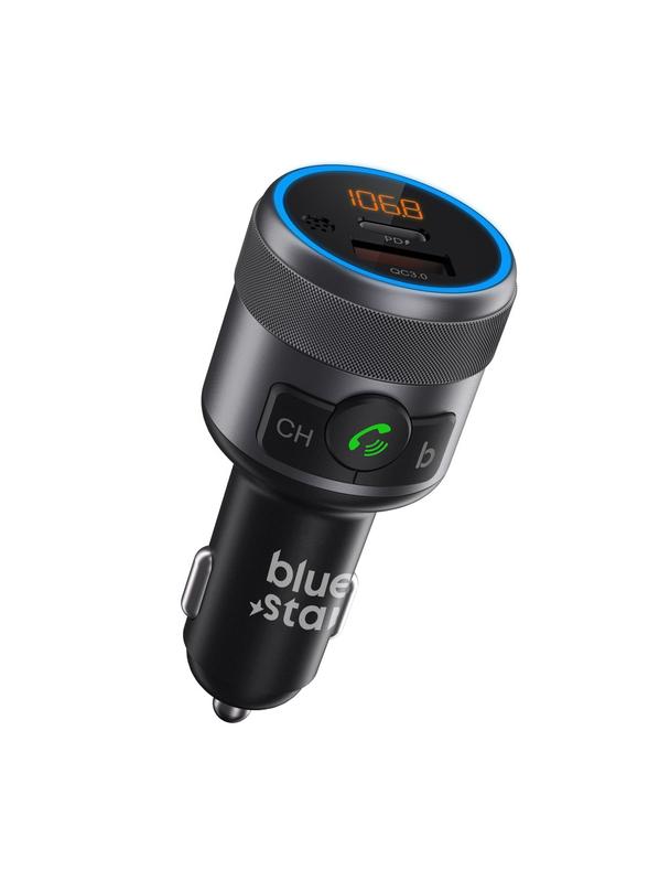Transmiter samochodowy bluetooth Blue Star AutoHarmony QC3.0 PD 42W C81 szary