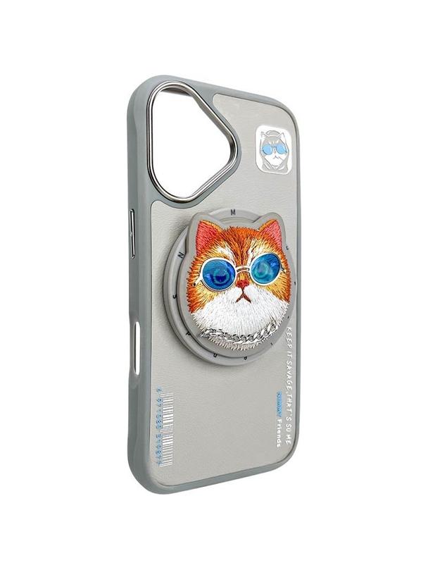 NIMMY futerał GLASSES COOL CAT kompatybilny z MagSafe do IPHONE 16 szary