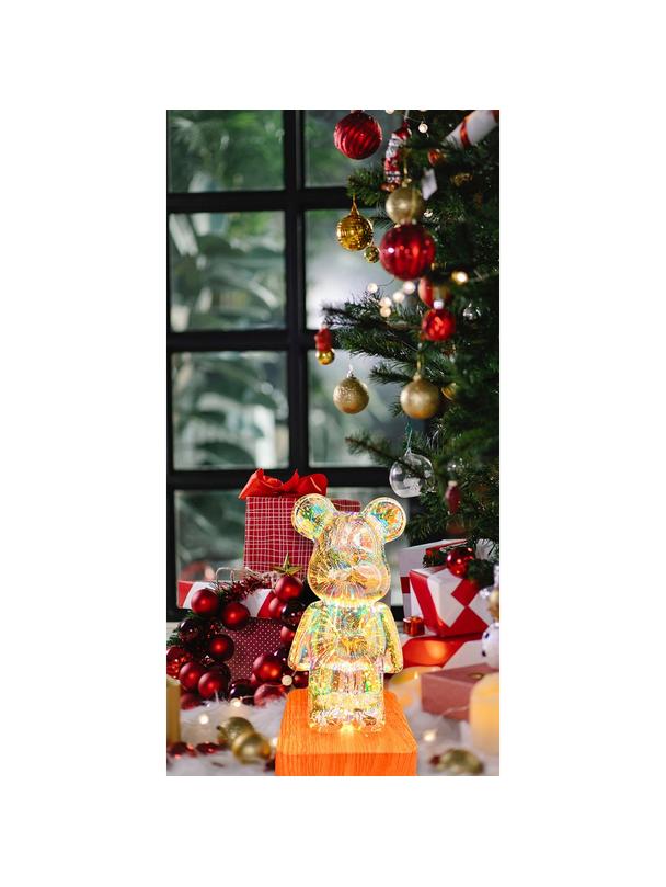 Lampka nocna LED 3D Miś Art Deco stojący L3GFBD