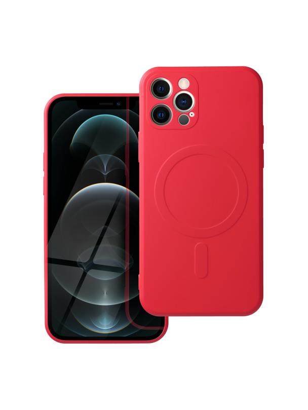 Futerał SILICONE MAG COVER kompatybilny z MagSafe do IPHONE 12 Pro czerwony