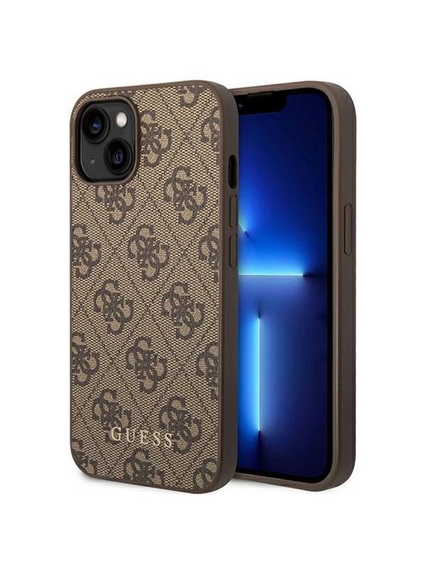GUESS futerał do IPHONE 14 Plus GUHCP14MG4GFBR (4G Gold Logo) brązowy