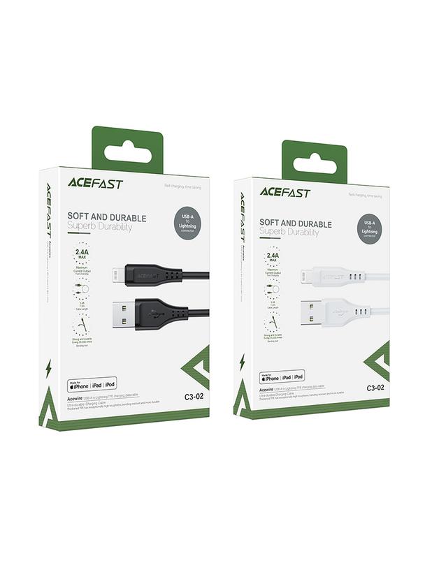 ACEFAST kabel USB A do Lightning MFi 2,4A C3-02 1,2 m czarny