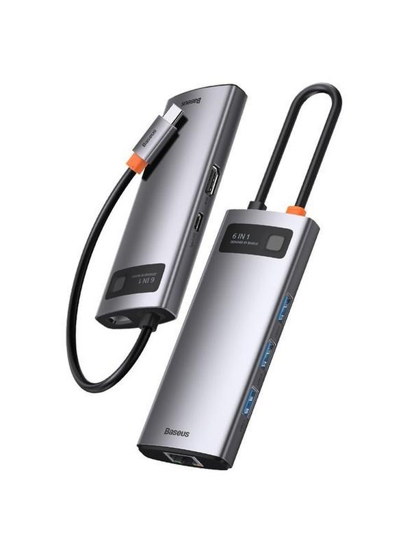 BASEUS adapter HUB 6w1 Typ C CAHUB-CW0G szary
