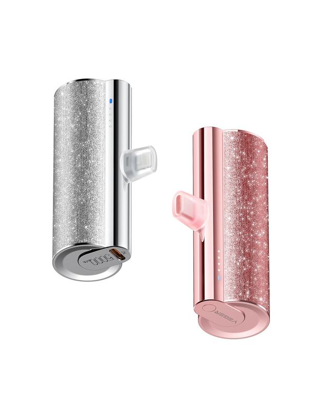 Powerbank Veger PlugOn (W0573) 5000 mAh z wbudowanym złączem USB C rózowy