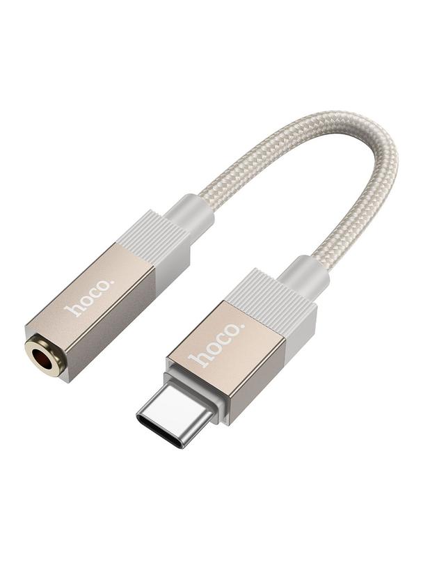 Adapter AUX USB C (męski) do Jack 3,5 mm (żeński) Hoco UPA32C złoty