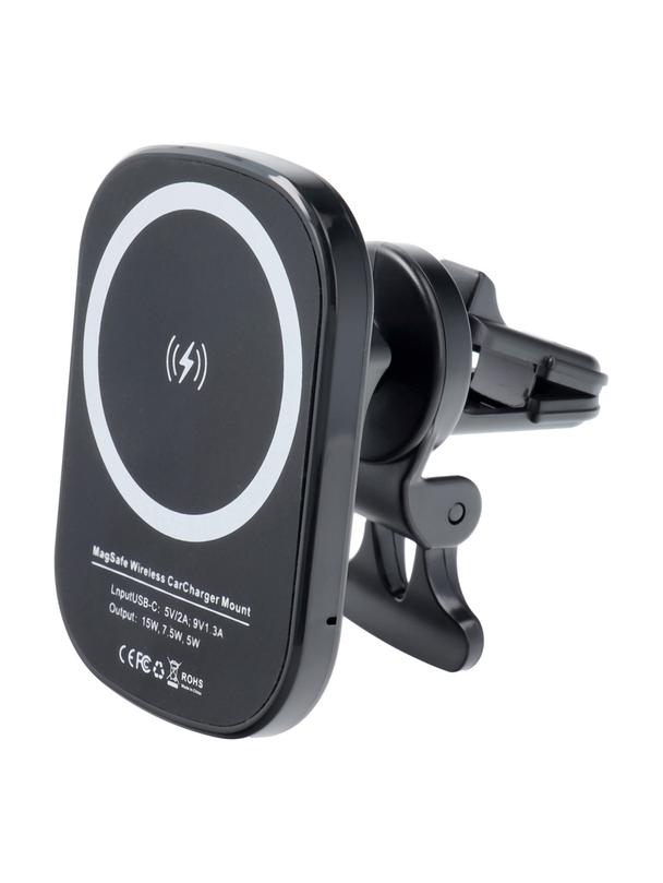 Uchwyt samochodowy magnetyczny do kratki z ładowaniem indukcyjnym kompatybilny z MagSafe 15W D10 czarny