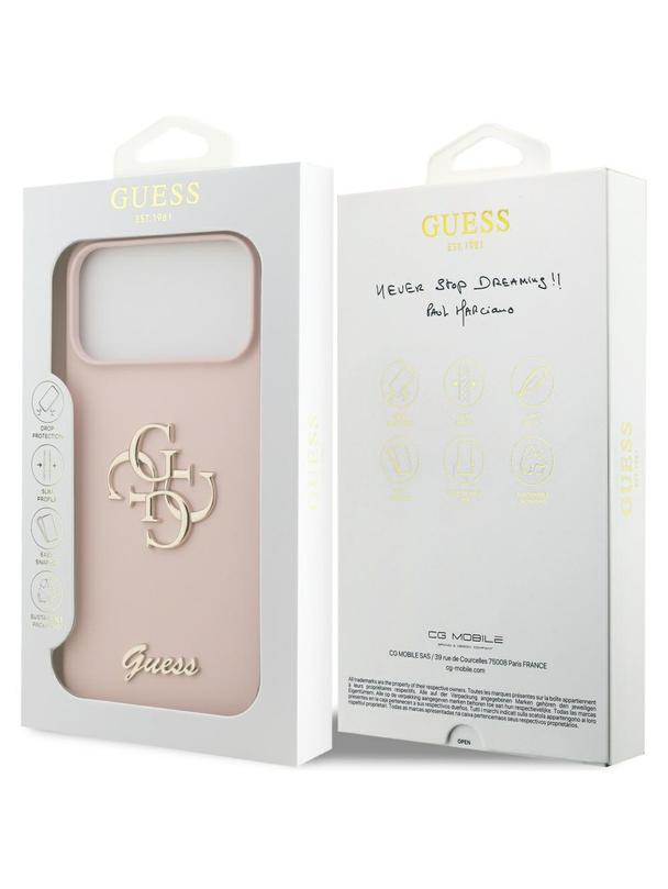 GUESS futerał do IPHONE 17 Pro Max GUHCP17XSC4GSMP (Silicone W/ Big 4G Script) różowy