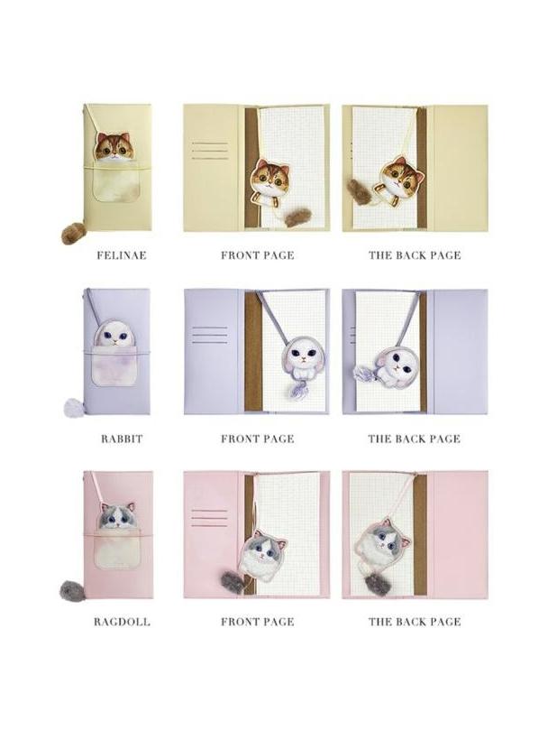 NIMMY zestaw 2w1 notatnik + długopis BIG EYED PET 2.0 Cat khaki