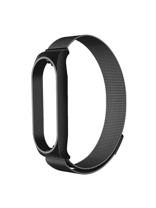 Pasek metalowy METAL do XIAOMI Mi Band 5 / 6 czarny (01)