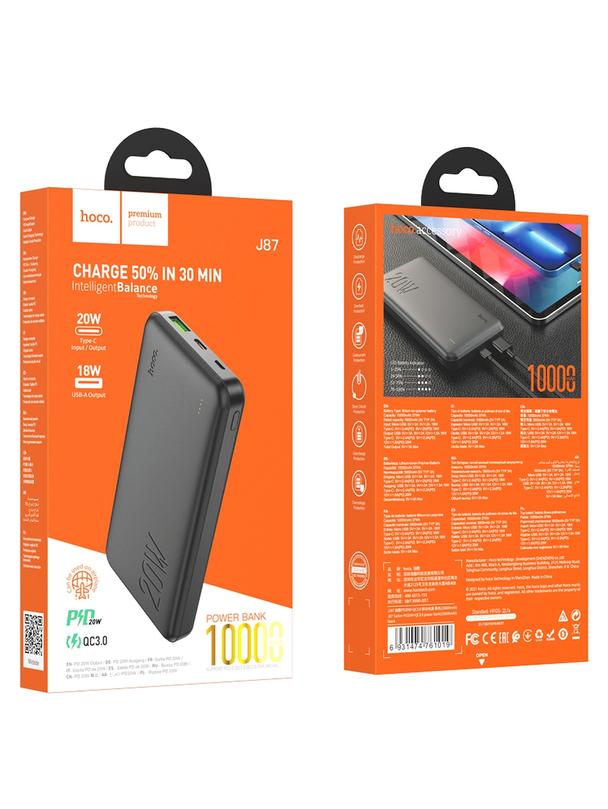 Powerbank Hoco 10000 mAh QC3.0 PD 3A 20W J87 czarny