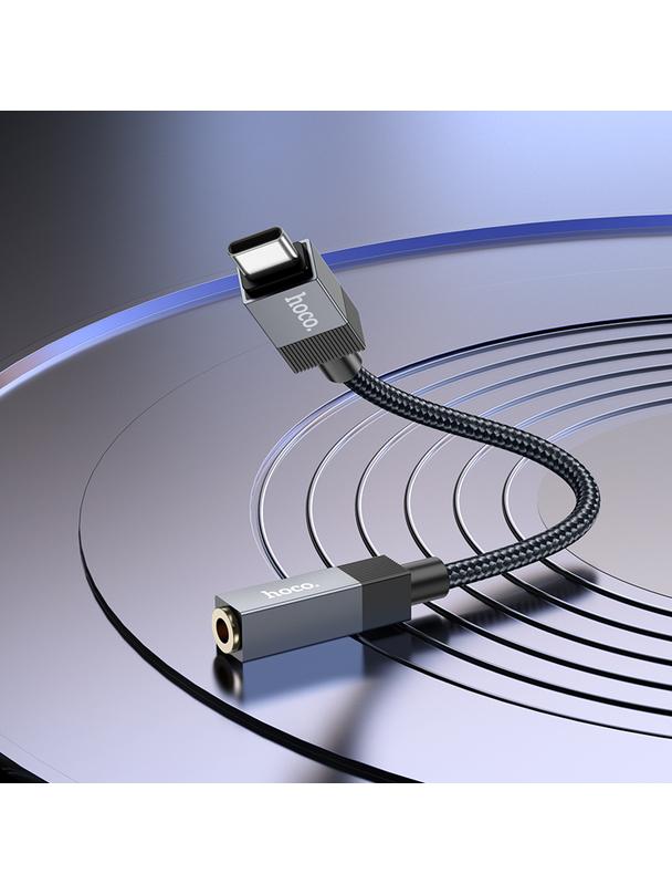 Adapter AUX USB C (męski) do Jack 3,5 mm (żeński) Hoco UPA32C czarny
