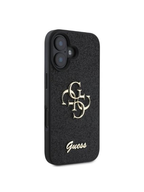 GUESS futerał do IPHONE 16 GUHCP16SHG4SGK (Fixed Glitter Big 4G) czarny