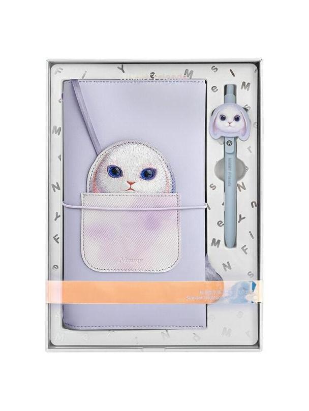NIMMY zestaw 2w1 notatnik + długopis BIG EYED PET 2.0 Rabbit fioletowy