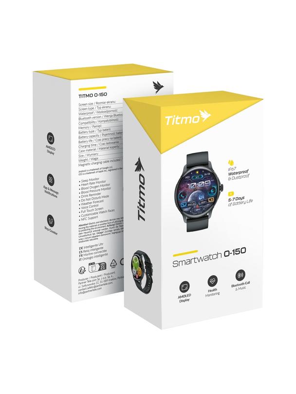 Smartwatch TITMO O-150 (AMOLED, bluetooth call) czarny 0INT