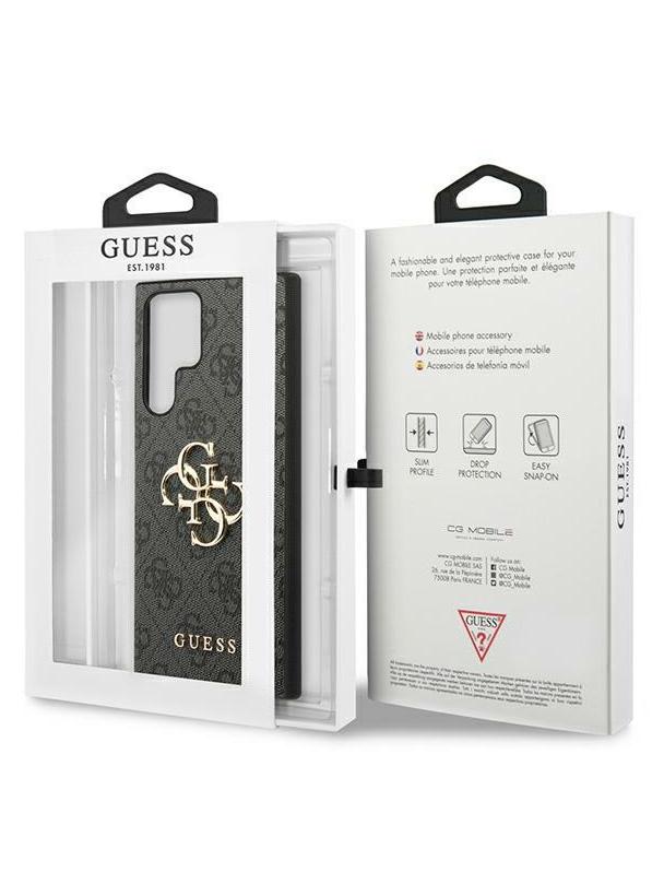 GUESS futerał do SAMSUNG S24 Ultra GUHCS24L4GMGGR (Leather 4G Metal Logo) czarny