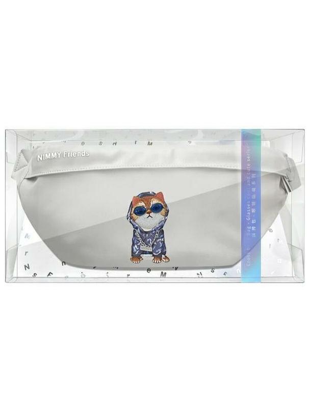 NIMMY nerka na ramię GLASSES COOL CAT szara