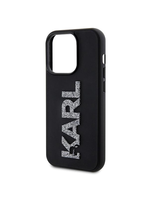 KARL LAGERFELD futerał do IPHONE 15 Pro KLHCP15L3DMBKCK (3D Logo Glitter) czarny
