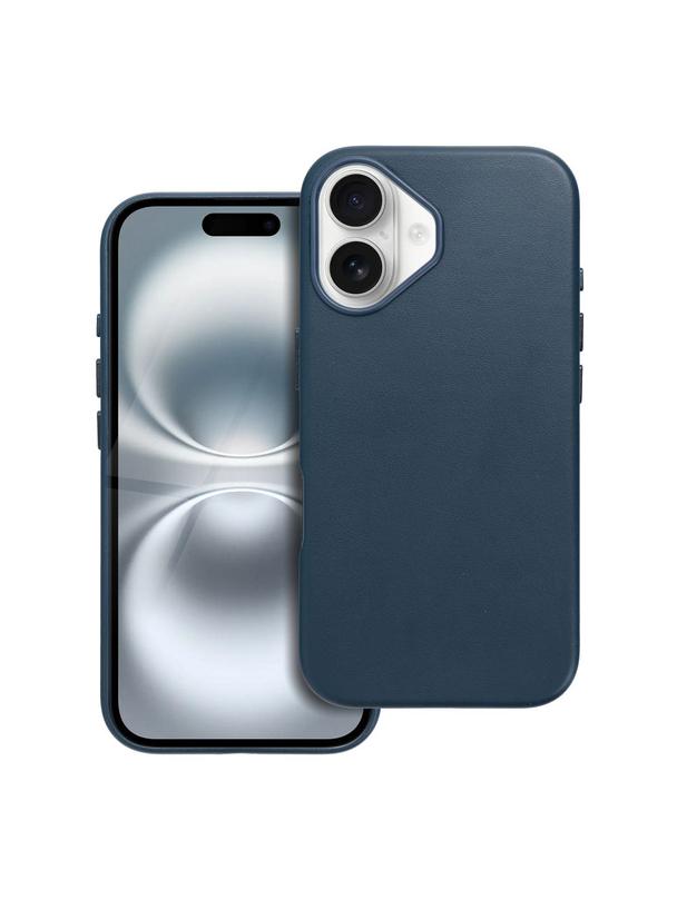 Futerał LEATHER MAG COVER kompatybilny z MagSafe do IPHONE 16 niebieski