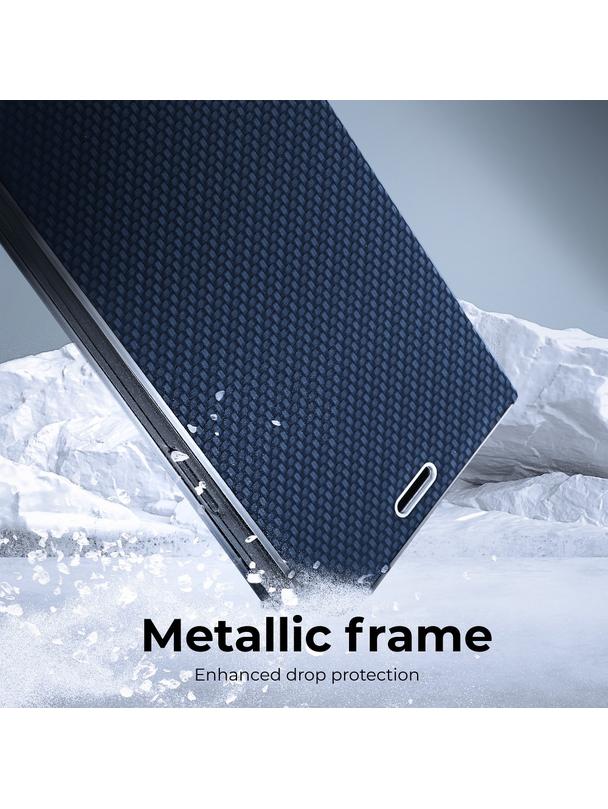 Kabura LUNA Book Carbon do SAMSUNG A52 5G / A52 LTE ( 4G ) / A52s 5G niebieski