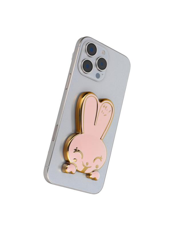 Stojak na telefon KRÓLICZEK - naklejany - różowy