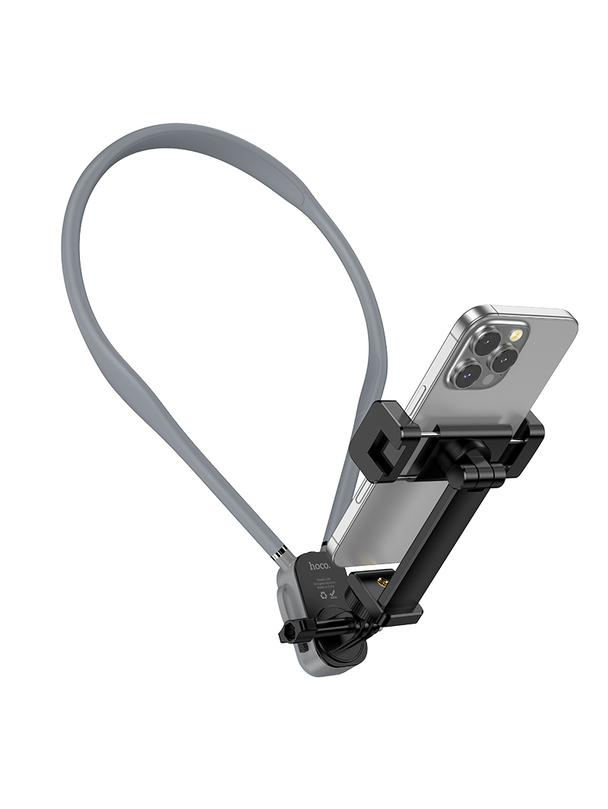 Uchwyt na telefon na szyję uniwersalny Hoco K30 szaro czarny