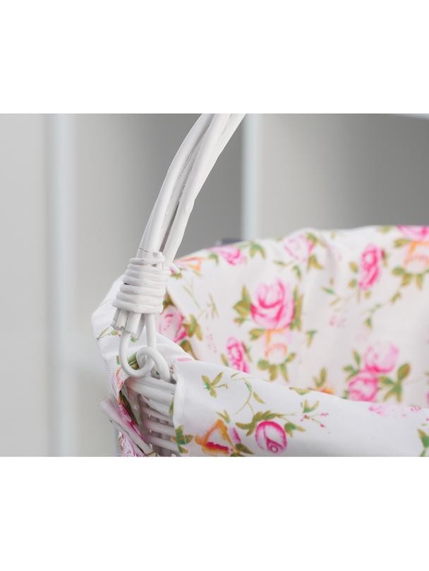 Koszrowerowy  z wikliny  z materiałową wyściółką FSBKT-037-1 biały