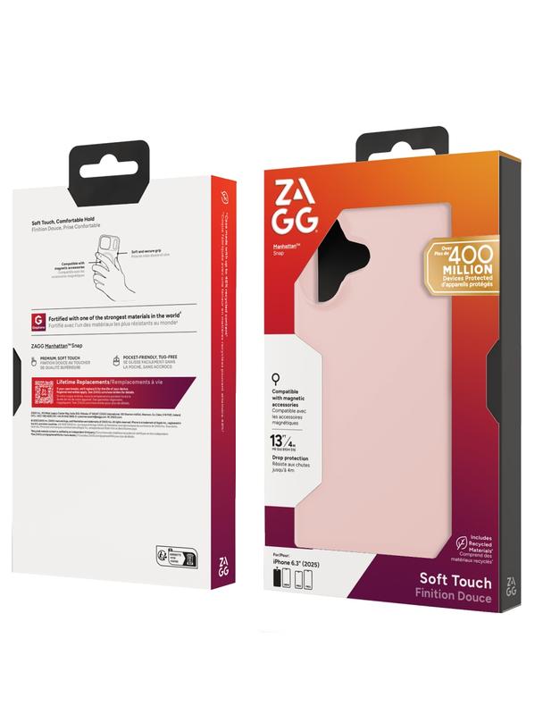 ZAGG futerał MANHATTAN SNAP kompatybilny z MagSafe do IPHONE 17 pink blush