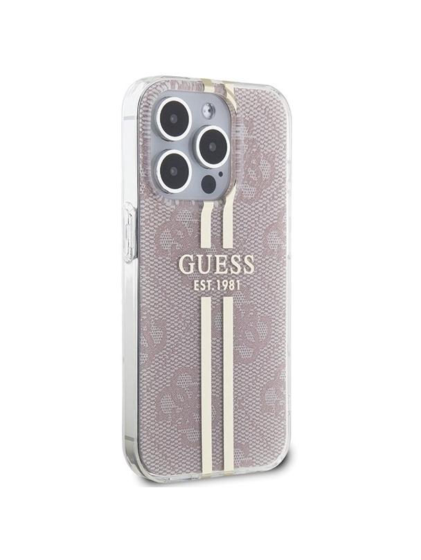 GUESS futerał do IPHONE 14 Pro Max GUHCP14XH4PSEGP (4G Gold  Stripe) różowy