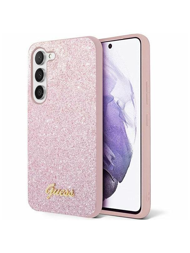 GUESS futerał do SAMSUNG S24 Plus GUHCS24MHGGSHP (Glitter Script) różowy