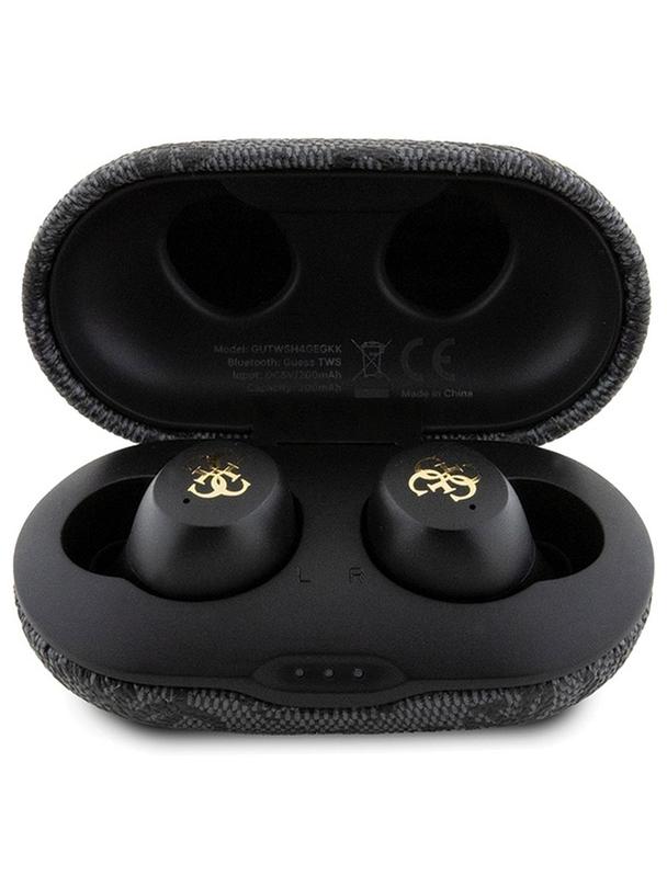 GUESS słuchawki bezprzewodowe bluetooth TWS ENC + stacja dokująca GUTWSP4EGK (4G Metal) czarne