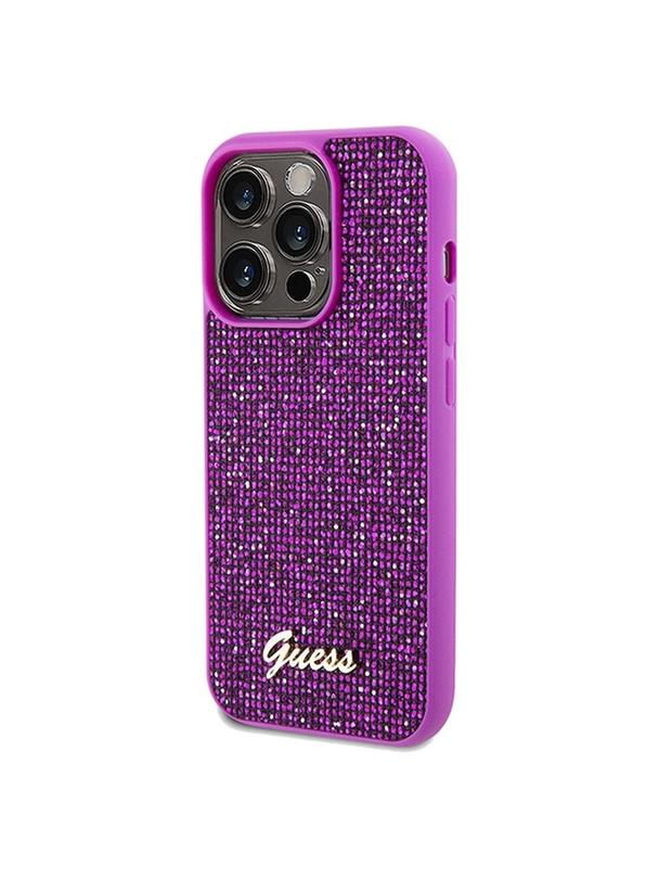 GUESS futerał do IPHONE 14 Pro Max GUHCP14XPMSDGSF (Disco Script Metal) fuksja