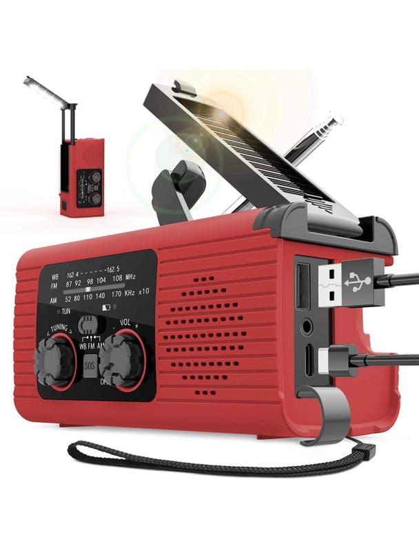 PRISTAR radio FM z latarką 4000 mAh YX318 czerwone