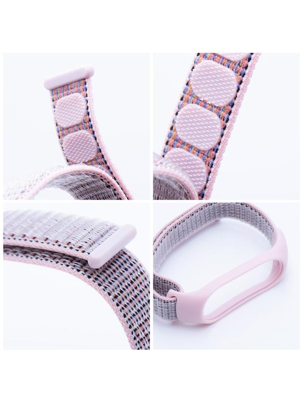 Pasek nylonowy do XIAOMI Mi Band 5 / 6 / 7 różowa (07)