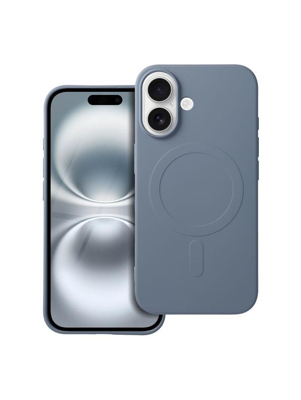Futerał SILICONE MAG COVER (big hole) kompatybilny z MagSafe do IPHONE 16 jasny niebieski