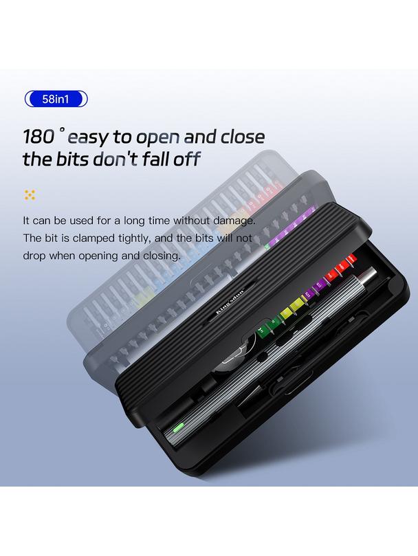 UF-TOOLS - Wkrętak elektryczny N20 z wymiennymi bitami i magnetyzerem 58w1