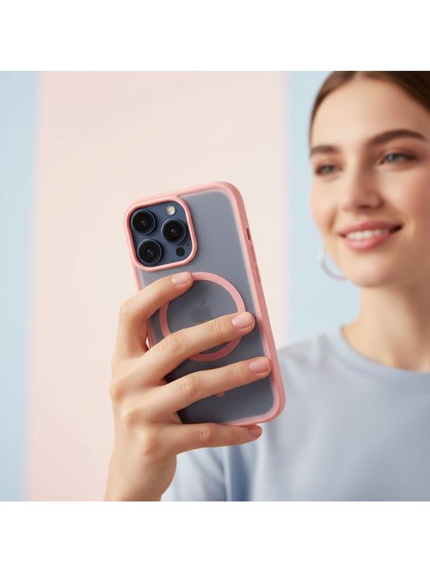 Futerał do iPhone 16 PRO Flexline Mag Cover zgodny z MagSafe różowy